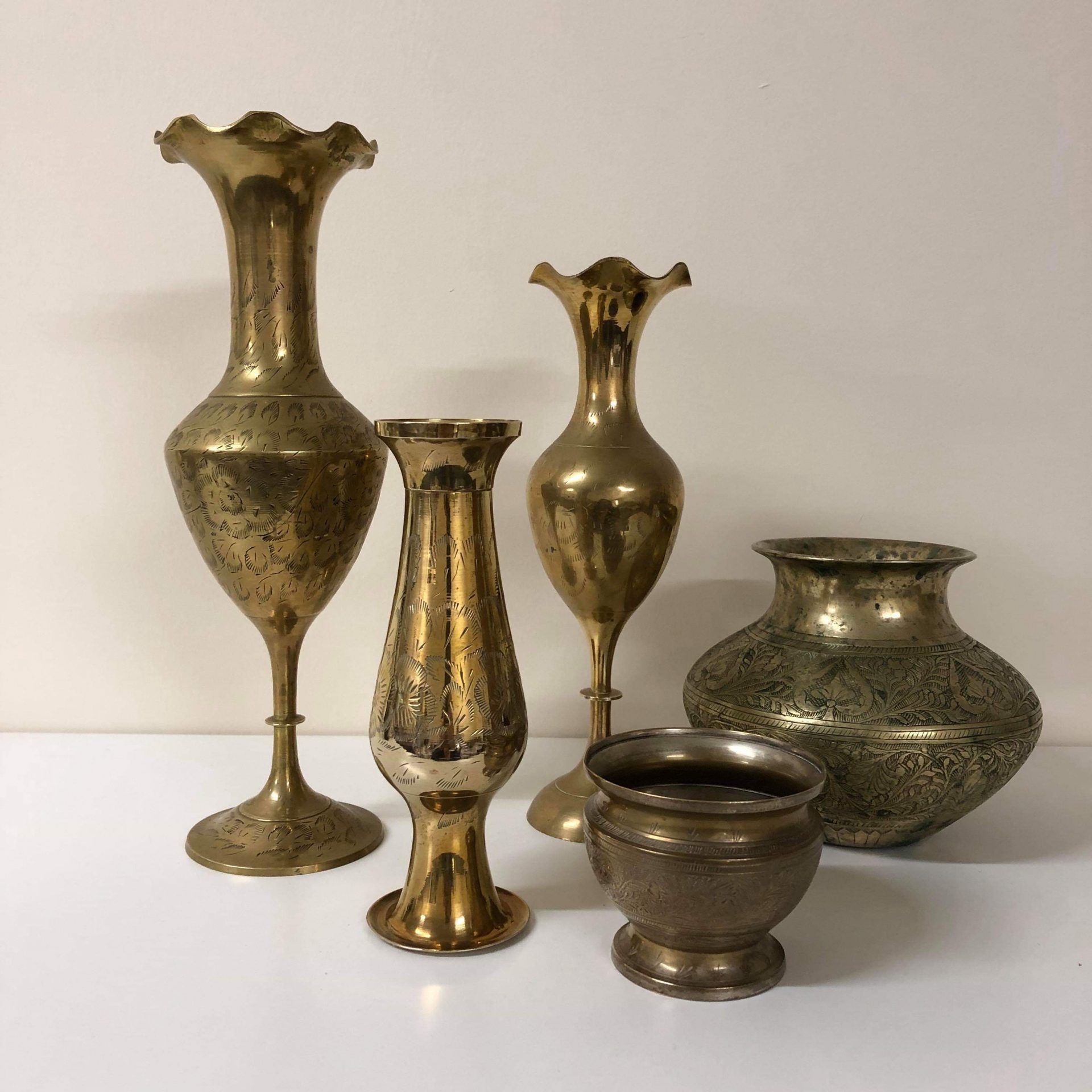 Vintage Large Brass Vases — Out Of The Ordinary Events 2984