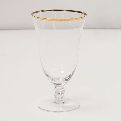 gold rim water glass