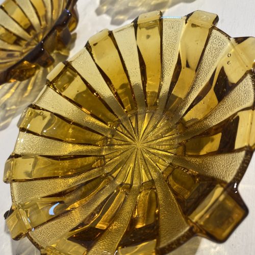 amber glass saucer